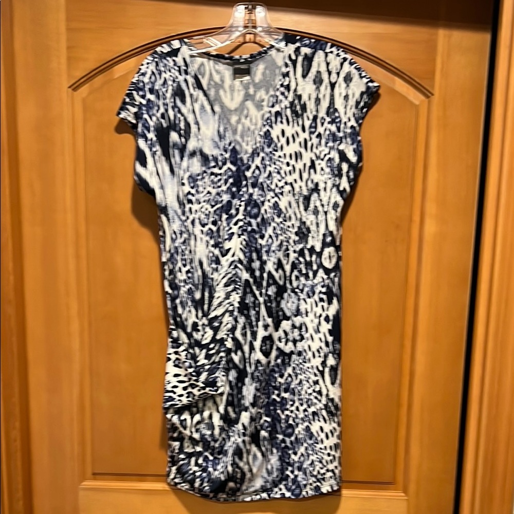 Cover Me Blue, White, and Black Patterned Dress /Swimsuit Cover